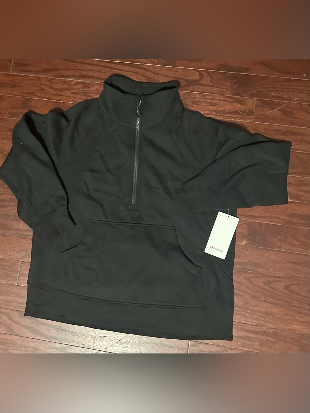 Womens Black Quarter-Zip Pullover Sweatshirt - LULULEMON